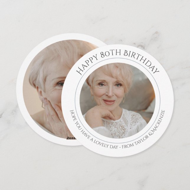 Birthday Personalized Photo and Text Holiday Card (Front/Back)
