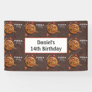Birthday Personalized Pizza Party Banner