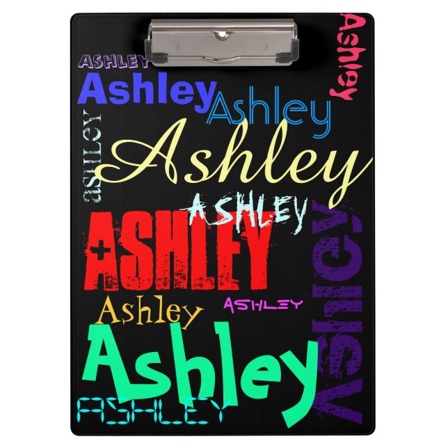 Birthday Personalized repeating name Clipboard (Front)
