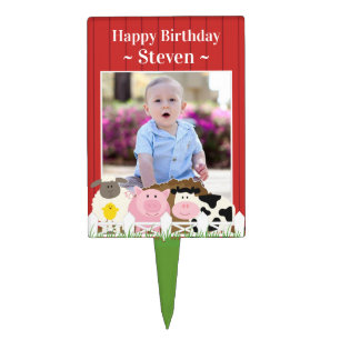 Birthday Photo Animals Cake Topper