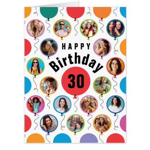 Birthday Photo Balloons Card