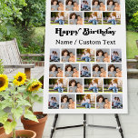 Birthday Photo Collage 28 Picture Welcome Foam Board<br><div class="desc">Birthday party welcome sign showcasing 28 of your favorite pictures. The template is set up for you to add 28 photos, working left to right in rows from top to bottom. Your photos are displayed in a photo collage of vertical portrait, horizontal landscape and square formats giving you lots of...</div>