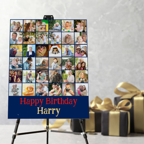 Birthday Photo Collage 36 Picture Welcome Sign