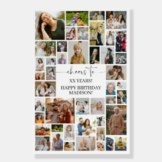 Birthday Photo Collage 45 Photo Grid Foam Board