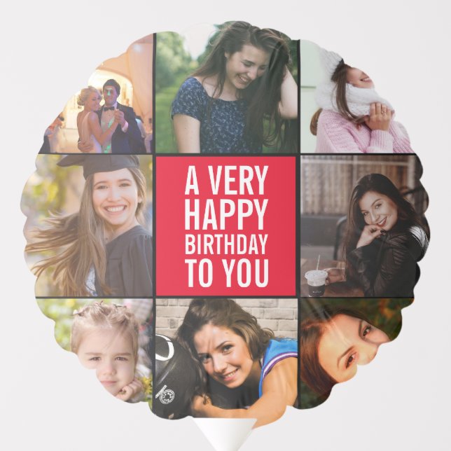 Birthday Photo Collage  Balloon (Front)