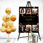 Birthday photo collage black gold best friends foam board<br><div class="desc">A gift from friends for a woman's 21st (or any age) birthday, celebrating her life with a collage of 6 of your high quality photos of her, her friends, family, interest or pets. Personalize and add her name, age 21 and your names. Golden text. A chic, classic black background color....</div>