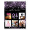 Birthday photo collage black purple glitter