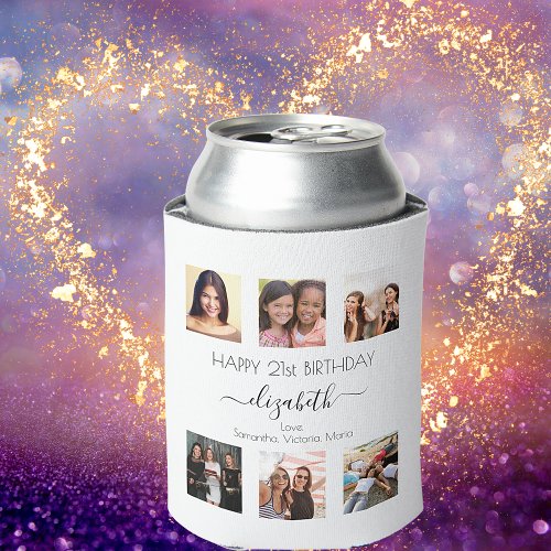 Birthday photo collage black white best friends can cooler