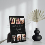 Birthday photo collage black white best friends plaque<br><div class="desc">A gift from friends for a woman's 21st birthday, celebrating her life with a collage of 6 of your high quality photos of her, her friends, family, interest or pets. Personalize and add her name, age 21 and your names. White text. A chic, classic black background color. Her name is...</div>