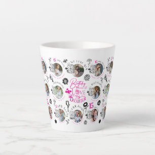  Birthday Photo Collage For Daughters Latte Mug