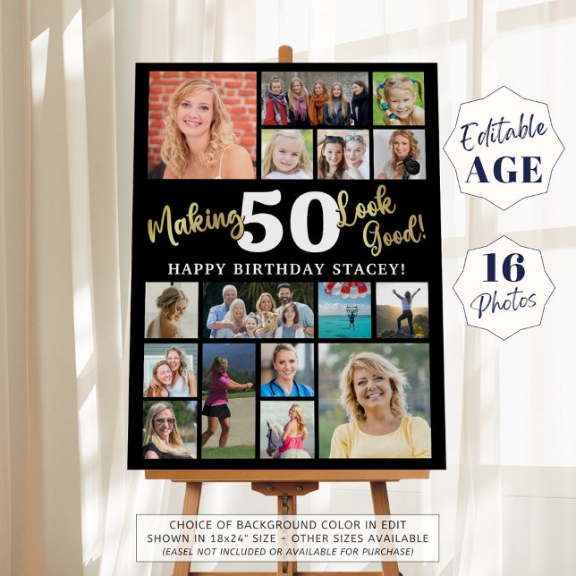 Birthday Photo Collage Making AGE Look Good 16 Pic Foam Board (Creator Uploaded)