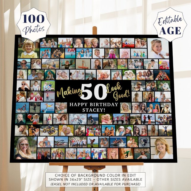 Birthday Photo Collage Making AGE Look Good Foam Board (Creator Uploaded)