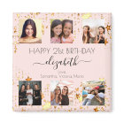 Birthday photo collage rose gold best friends