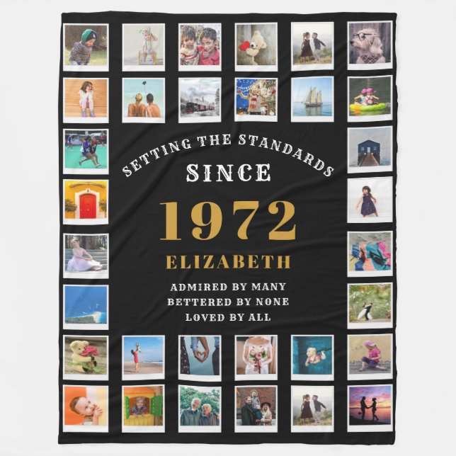 Birthday Photo Fleece Blanket (Front)