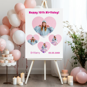 Birthday photo heart collage girl welcome foam board