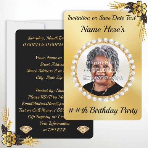 Birthday PHOTO Invitation Card or Save the Date