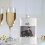Birthday photo man myth legend name fun flask<br><div class="desc">Personalize and add your own photo of the birthday boy/man.  Personalize and add a name,  age 40 and a text.  Text: The Man,  The Myth,  The Legend.</div>