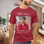 Birthday photo man myth legend name fun red T-Shirt<br><div class="desc">For a red t-shirt. Personalize and add your own photo of the birthday boy/man.  Personalize and add a name,  age 40 and a text.  Text: The Man,  The Myth,  The Legend.</div>
