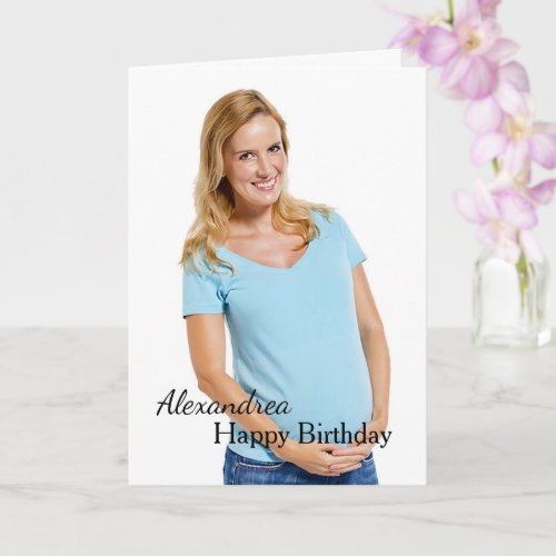 Birthday Photo Maternity Pregnant Mom Custom Card