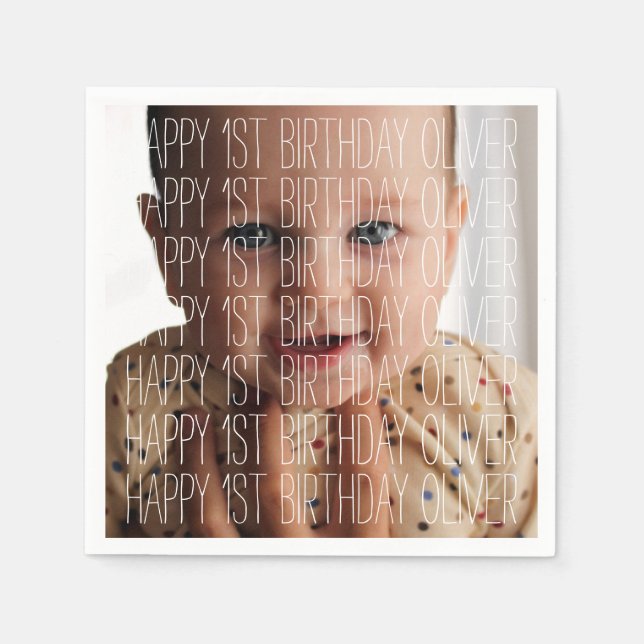 Birthday Photo Napkins (Front)
