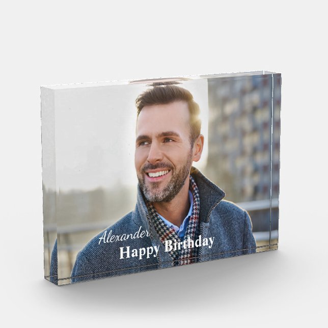 Birthday Photo Picture Custom  Acrylic Award (Left)