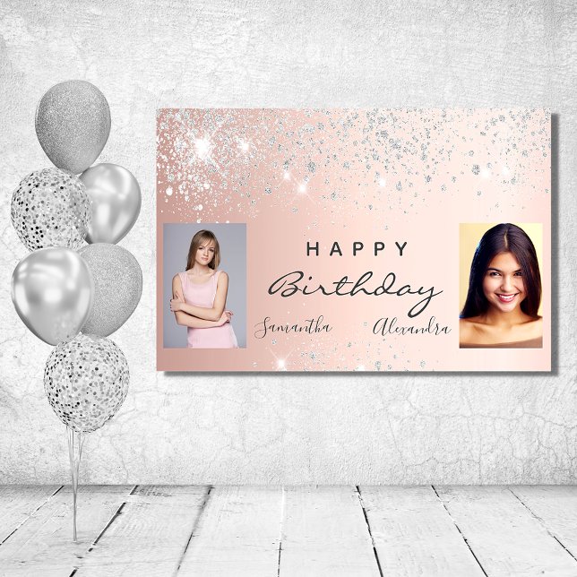 Birthday photo rose gold silver friends foam board (Creator Uploaded)