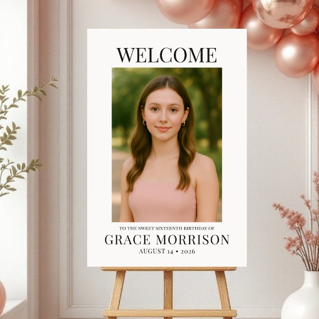 Birthday Photo Sweet Sixteen Welcome Sign (Creator Uploaded)