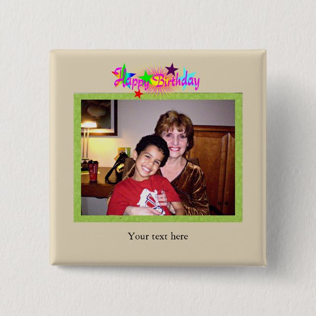 Birthday photo template button (Front)