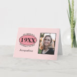 Birthday Photo Template Pretty Pink Girly Elegant<br><div class="desc">Personalized birthday greeting card photo template celebrating the "Birth Of A Wonderful Woman". Add the name,  year and photo using our simple template. We also have a range of gifts and party supplies to match.</div>