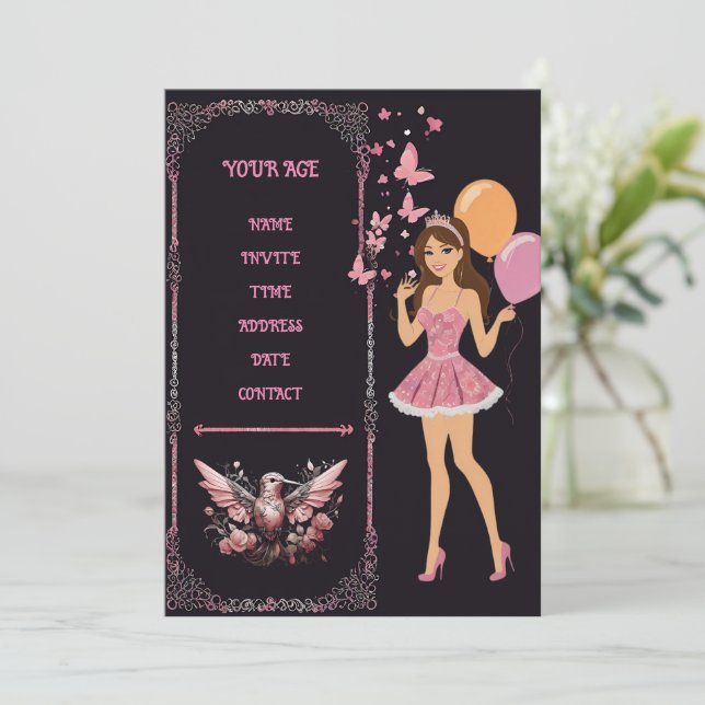 Birthday photo template you can fully personalise  (Standing Front)