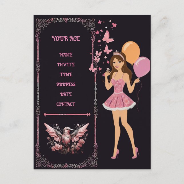 Birthday photo template you can fully personalize  (Front)