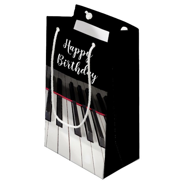 Birthday Piano Keyboard Small Gift Bag (Front Angled)