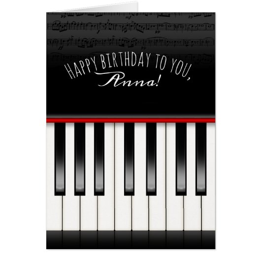 birthday piano keyboard with name cards (Front)