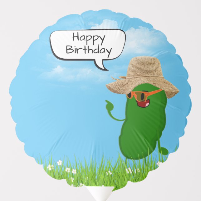 Birthday Pickle Person With Hat Balloon (Front)
