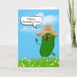 Birthday Pickle Person With Hat Card