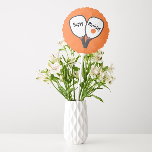 Birthday Pickleball and Paddle Balloon (Vase)