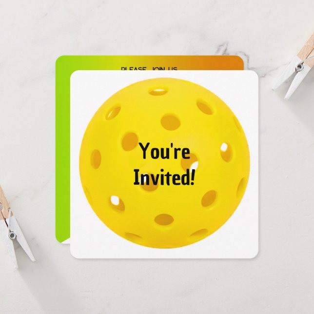 Birthday Pickleball Party Invitation (Front/Back In Situ)