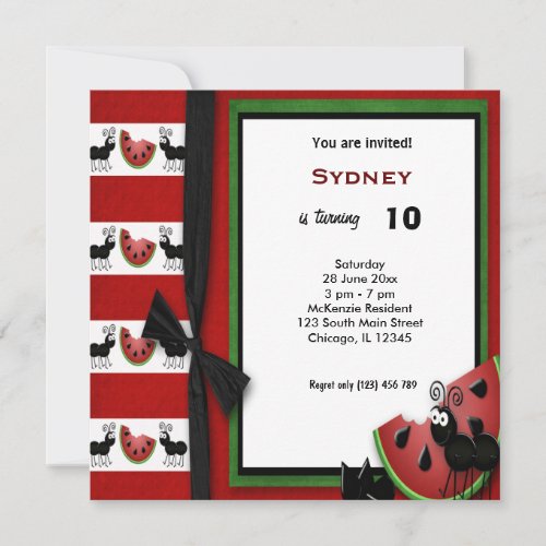 Birthday Picnic Custom Invites
