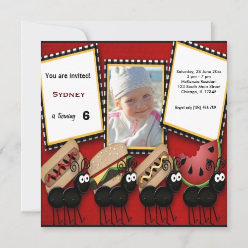 Birthday Picnic Invitations