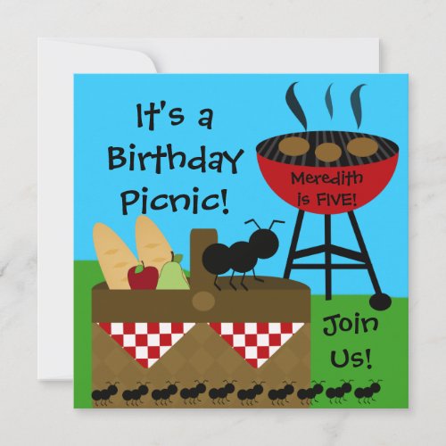 Birthday Picnic Invitations