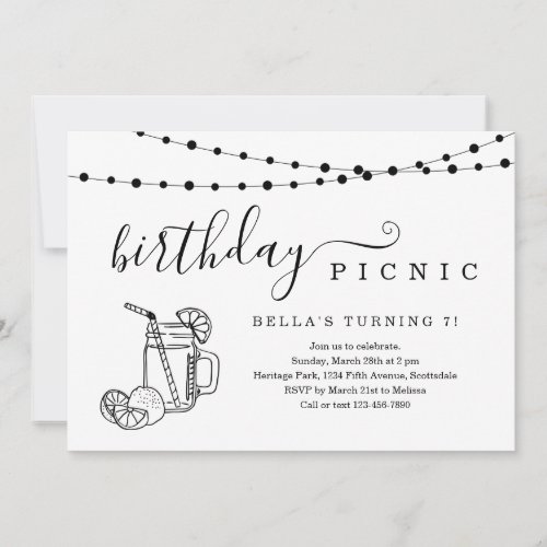 Birthday Picnic Party Invitation