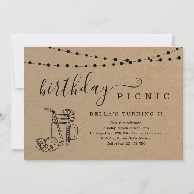 Birthday Picnic Party Invitation (Front)
