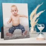 Birthday Picture Frame Easel Back Frameless Photo<br><div class="desc">Tabletop plaque with a built-in easel features your favorite photo and any text put directly on the hardboard panel for a stunningly crisp image with an easy wipe clean surface. Great as a gift or to display your favorite photo in your home. TIP: If using square plaque, crop your photo...</div>