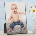 Birthday Picture Frame Easel Back Frameless Photo<br><div class="desc">Tabletop plaque with a built-in easel features your favorite photo and any text put directly on the hardboard panel for a stunningly crisp image with an easy wipe clean surface. Great as a gift or to display your favorite photo in your home. TIP: If using square plaque, crop your photo...</div>