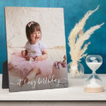 Birthday Picture Frame Easel Back Frameless Photo<br><div class="desc">Tabletop plaque with a built-in easel features your favorite photo and any text put directly on the hardboard panel for a stunningly crisp image with an easy wipe clean surface. Great as a gift or to display your favorite photo in your home. TIP: If using square plaque, crop your photo...</div>