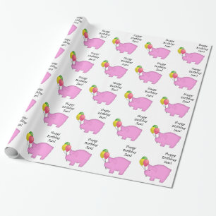 Birthday Pig Custom Name Wrapping Paper