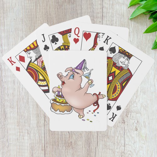 Birthday Pig Playing Cards