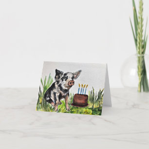 Birthday Piggie Letterpress Thank You Card