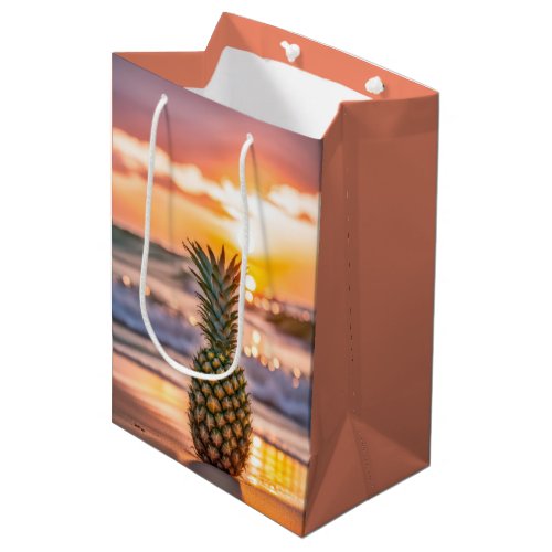 Birthday Pineapple On Sunset Beach Medium Gift Bag