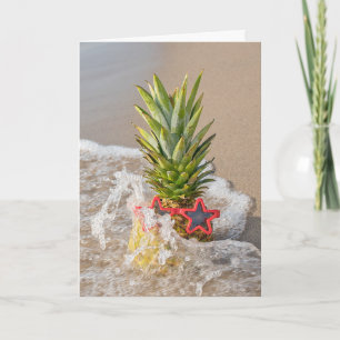 Birthday Pineapple With Star Sunglasses In Wave Card